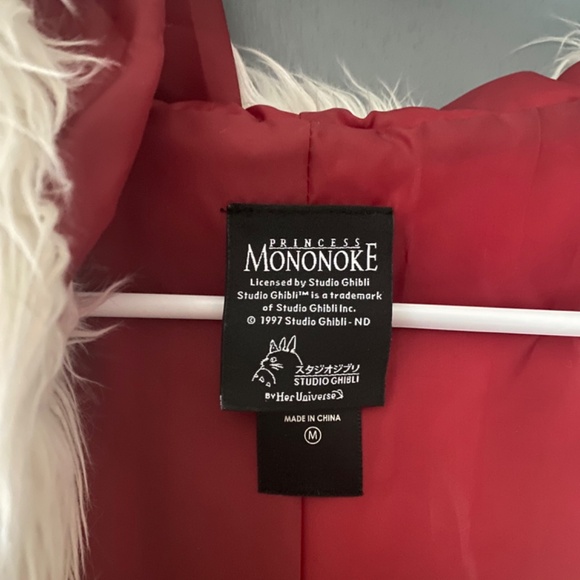 Studio Ghibli Princess Mononoke Faux mohair hooded vest size MED cosplay women's - Picture 5 of 10